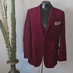 The Men's Store Vintage Cranberry Corduroy Blazer